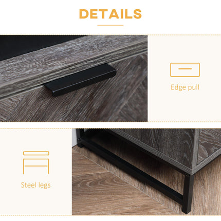 Industrial Bedside Table with Drawer and Shelf - Dark Grey