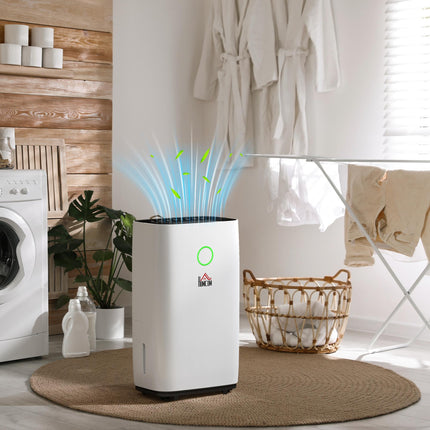 20L/Day Portable Quiet Electric Dehumidifier with 4L Tank and 3 Modes for Home - White