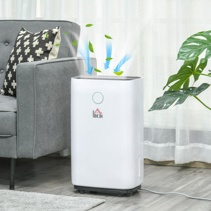 16L/Day Portable Quiet Electric Dehumidifier with 4L Tank, 3 Modes for Home Laundry Bedroom Basement - White