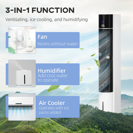 Bladeless Evaporative Air Cooler with Remote Control for 20㎡ - White