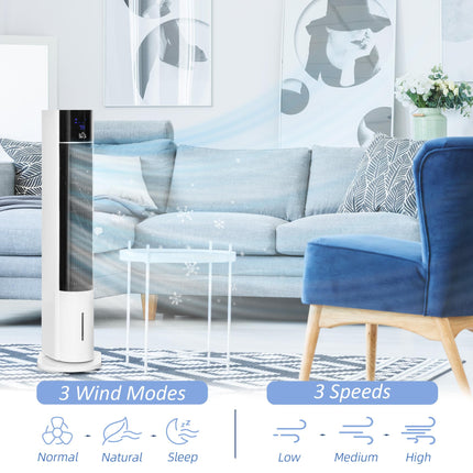 Bladeless Evaporative Air Cooler with Remote Control for 20㎡ - White