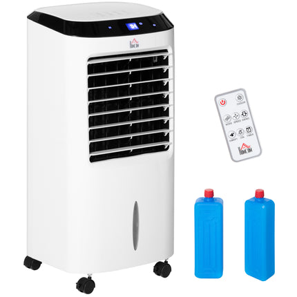 Portable Evaporative Air Cooler with Remote Control and 10L Tank - White