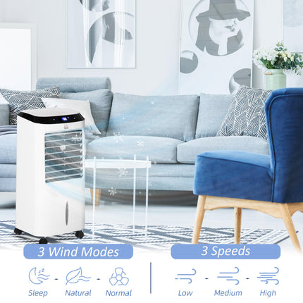 Portable Evaporative Air Cooler with Remote Control and 10L Tank - White