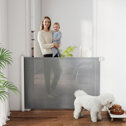 Retractable Safety Gate Dog Pet Barrier 115cm x 82.5cm - Grey
