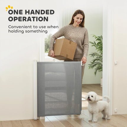 Retractable Safety Gate Dog Pet Barrier 115cm x 82.5cm - Grey