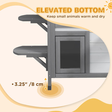 2-Story Indoor Outdoor Cat House with Escape Door and Shelter - White