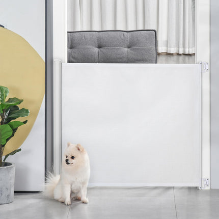 Retractable Dog Stair Gate 115 x 82.5 cm for Doorway, Hallway - White