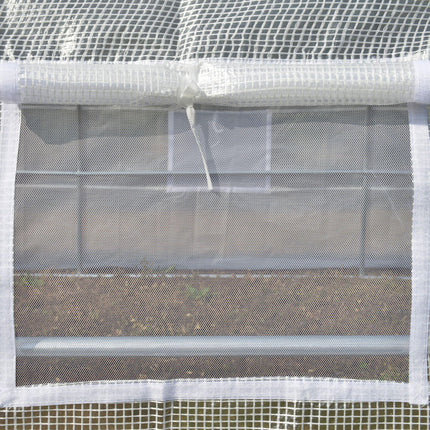 3 x 3 x 2m Walk-In Polytunnel Greenhouse with Galvanised Steel Frame - White