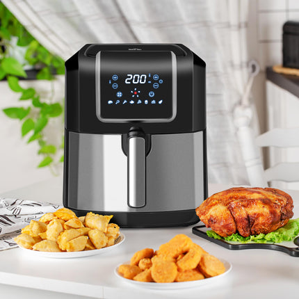 6.5L Digital Air Fryer Oven with Adjustable Temperature Control - Black