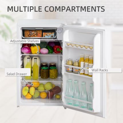 91 Litre Under Counter Fridge with Chiller Box - White