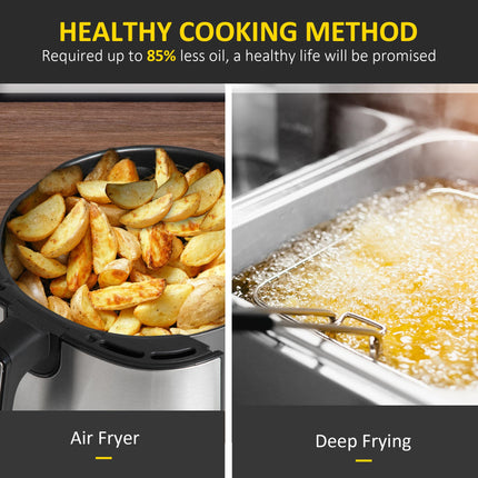 4.5L Digital Air Fryer with Adjustable Temperature & Timer - Black