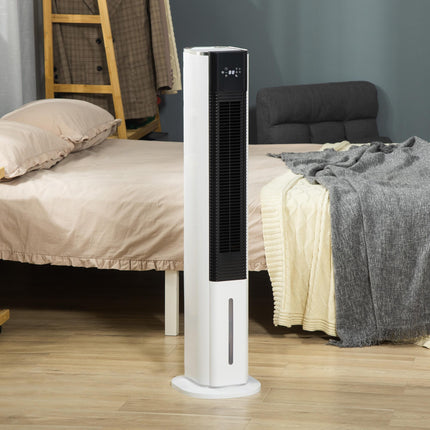 42 Inch Portable Air Cooler and Humidifier with Remote Control - White
