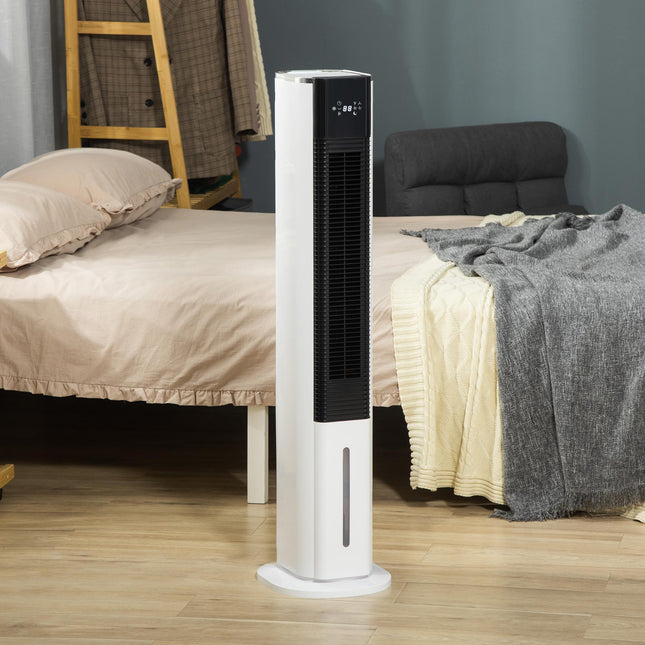 42 Inch Portable Air Cooler and Humidifier with Remote Control - White