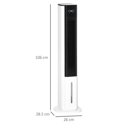 42 Inch Portable Air Cooler and Humidifier with Remote Control - White