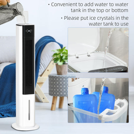 42 Inch Portable Air Cooler and Humidifier with Remote Control - White