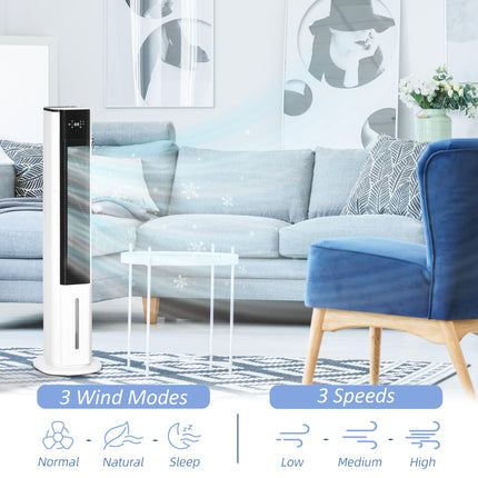 42 Inch Portable Air Cooler and Humidifier with Remote Control - White