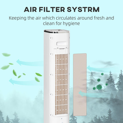 42 Inch Portable Air Cooler and Humidifier with Remote Control - White