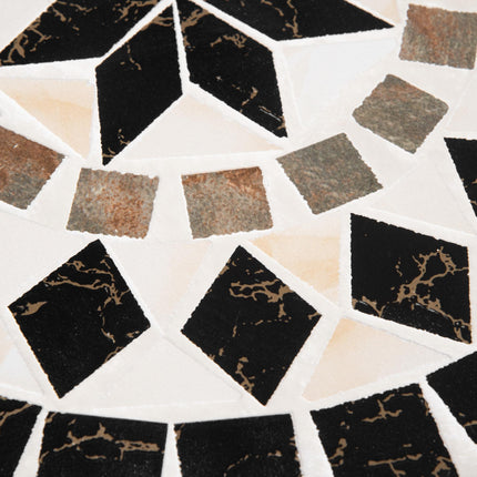 Φ60cm Mosaic Outdoor Patio Table with Ceramic Top - Black