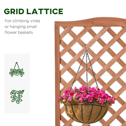 Wooden Garden Planter Box with Trellis Raised Bed 76x36x170 cm - Brown