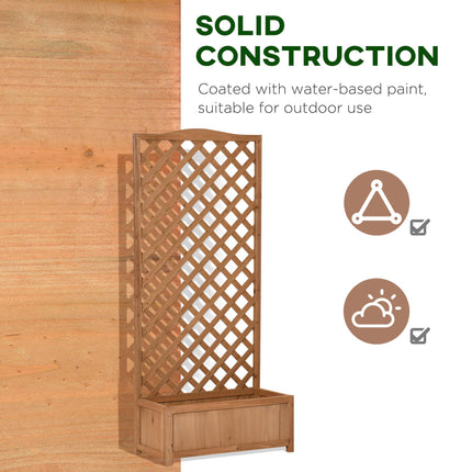 Wooden Garden Planter Box with Trellis Raised Bed 76x36x170 cm - Brown