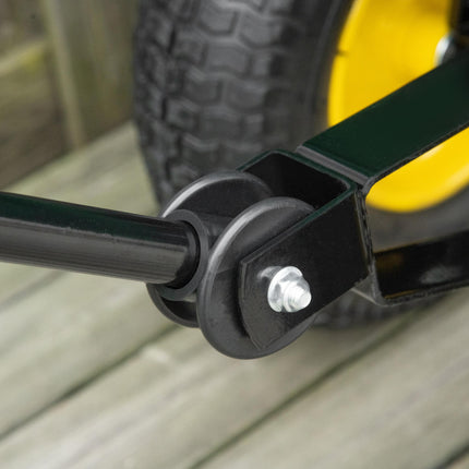 125 Litre Heavy Duty Garden Cart 4 Wheel Trolley Dump Wheelbarrow Trailer - Green