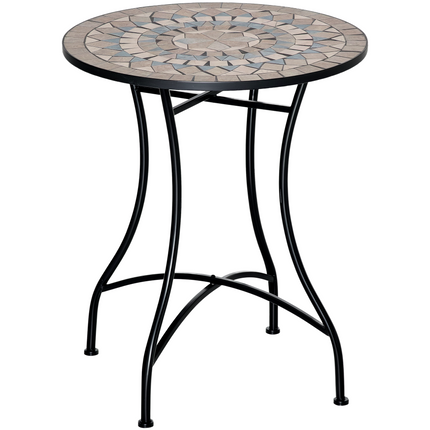 Φ60cm Mosaic Outdoor Patio Table with Ceramic Top - Green