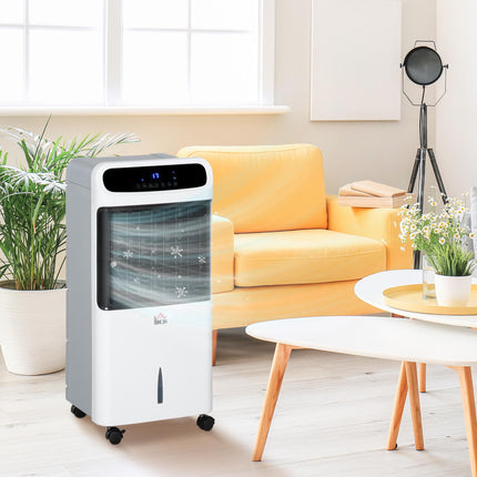 32 Inch Mobile Air Cooler with Remote Control and 12L Tank - White