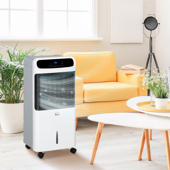 32 Inch Mobile Air Cooler with Remote Control and 12L Tank - White