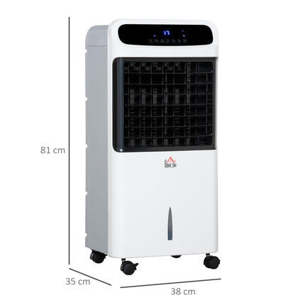 32 Inch Mobile Air Cooler with Remote Control and 12L Tank - White