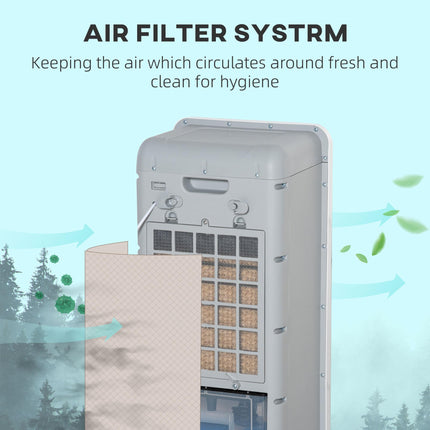 32 Inch Mobile Air Cooler with Remote Control and 12L Tank - White