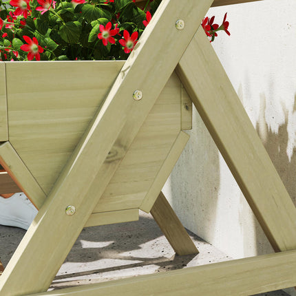 3 Tier Raised Wooden Garden Planter Box Kit with Drainage Holes - Green