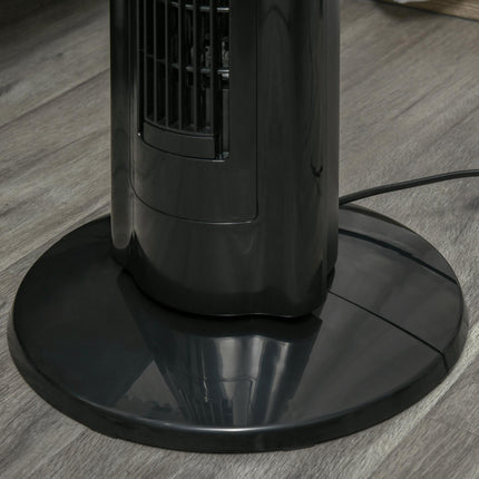 42" Anion Tower Fan with 3 Speeds, 8h Timer, Oscillation, LED Panel & Remote - Black