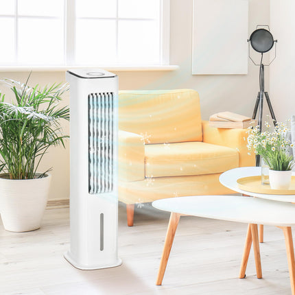 Evaporative Air Cooler with Remote Control and Timer for 20m² Rooms - White