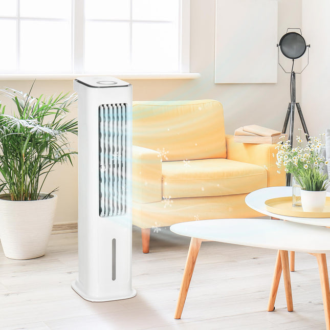 Evaporative Air Cooler with Remote Control and Timer for 20m² Rooms - White