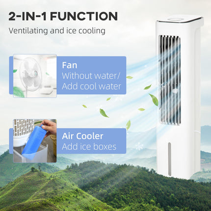 Evaporative Air Cooler with Remote Control and Timer for 20m² Rooms - White
