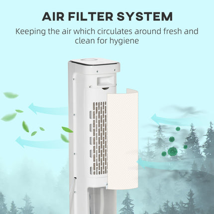 Evaporative Air Cooler with Remote Control and Timer for 20m² Rooms - White