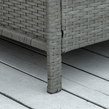 3 Piece Rattan Garden Furniture Set with Metal Frame - Light Grey