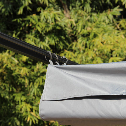 Retractable Metal Pergola with UV Resistant Canopy 350x350cm - Grey