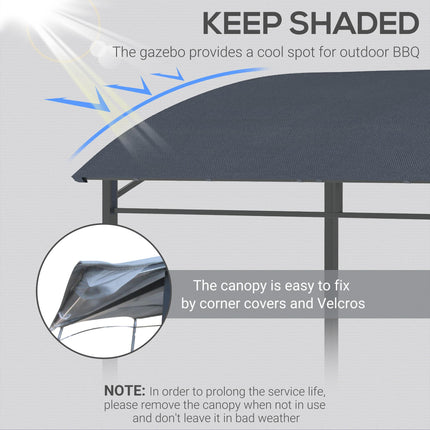 2 Metre BBQ Grill Gazebo Tent with Metal Frame and Canopy - Grey