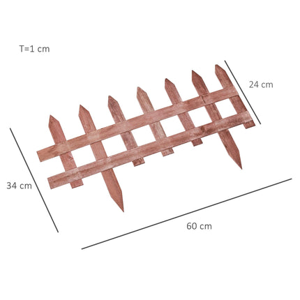 Set of 12 Wooden 60cm Garden Fence Pieces