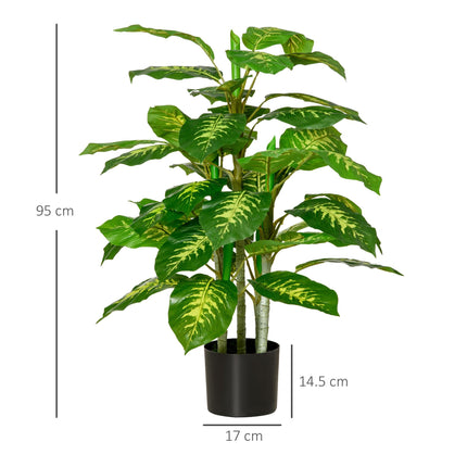 Artificial Evergreen Tree 95cm in Nursery Pot for Indoor Outdoor Décor - Green