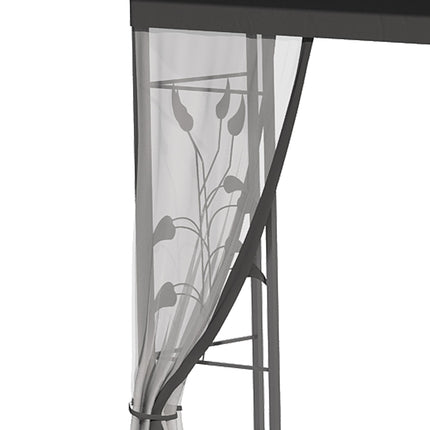 3 x 3(m) Steel Frame Double Roof Garden Gazebo - Grey