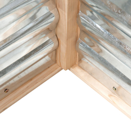 Raised Garden Bed with Cold Frame Greenhouse Top 122x61x82 cm - Natural Wood