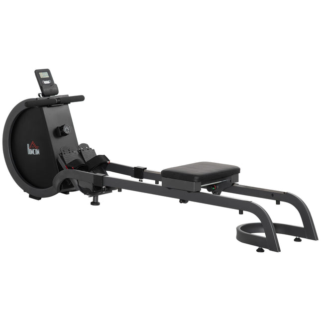Foldable Magnetic Rowing Machine with 16-Level Resistance and Aluminium Slide Rails - Black