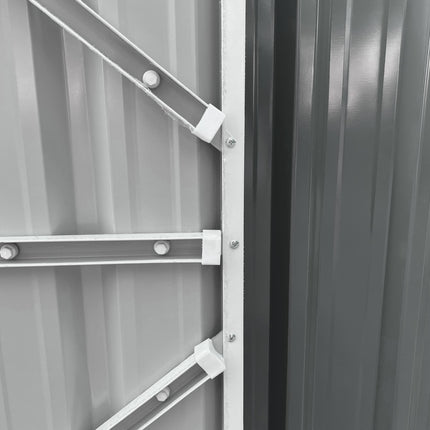 Large 14x9 Ft Lockable Steel Garden Storage Shed - Grey