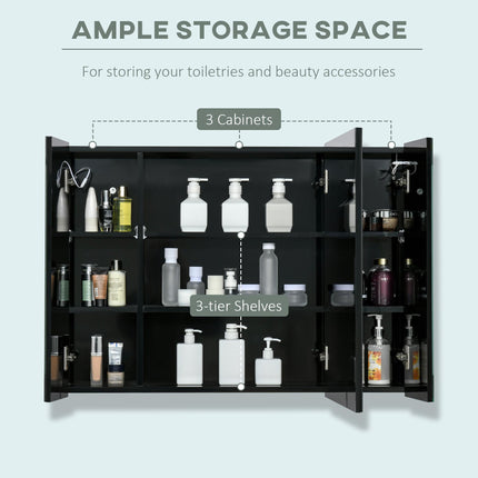 LED Bathroom Cabinet with Touch Sensor Lights and Adjustable Shelves - White
