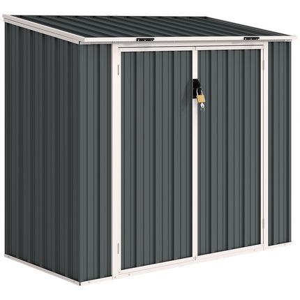5ft x 3ft Garden 2-Bin Steel Storage Shed, Double Rubbish Storage Shed, Hide Dus