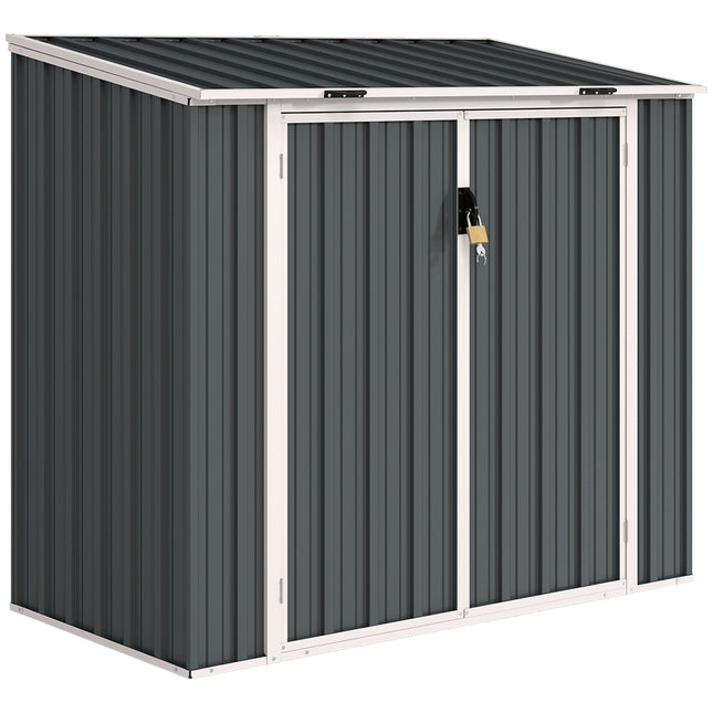 5ft x 3ft Garden 2-Bin Steel Storage Shed, Double Rubbish Storage Shed, Hide Dus
