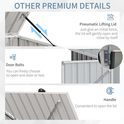 5ft x 3ft Garden 2-Bin Steel Storage Shed, Double Rubbish Storage Shed, Hide Dus