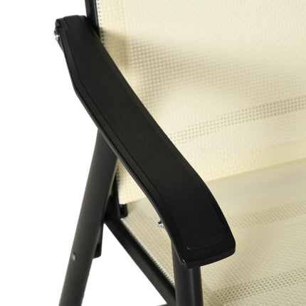 Set of Two Folding Garden Chairs - Beige